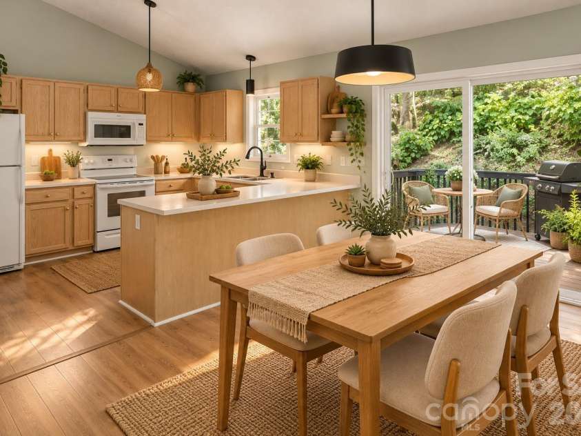 39 Mountain Site Lane, Asheville, NC 28803.  MLS# CAR4430825, YatesRealty ID 54505. AI staged for kitchen