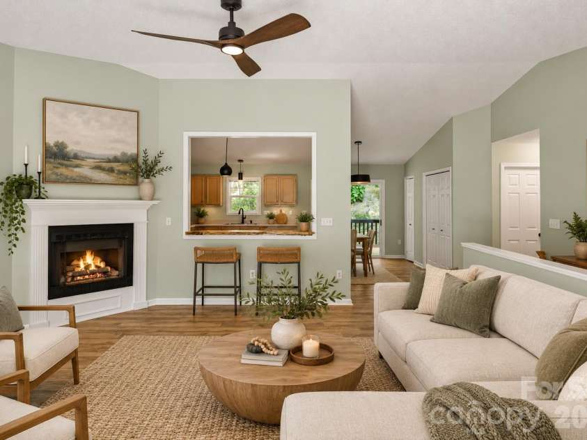 39 Mountain Site Lane, Asheville, NC 28803.  MLS# CAR4430825, YatesRealty ID 54505. AI staged from living room