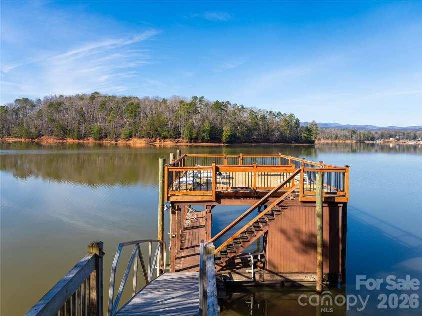 1341 Forest Lake Heights Drive, Nebo, NC 28761.  MLS# CAR4339850, YatesRealty ID 5453. Access to Boat Dock from Gazebo level