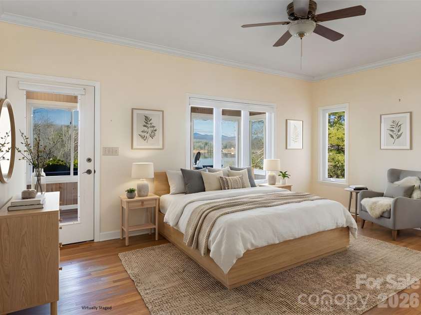 1341 Forest Lake Heights Drive, Nebo, NC 28761.  MLS# CAR4339850, YatesRealty ID 5453. Primary Bedroom (Staged)
