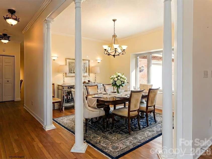 1341 Forest Lake Heights Drive, Nebo, NC 28761.  MLS# CAR4339850, YatesRealty ID 5453. Sunny Dining Room (staged)