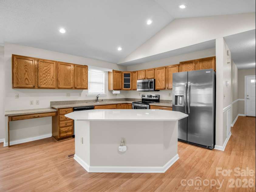 13 Gray Wolf Lane, Hendersonville, NC 28792.  MLS# CAR4427754, YatesRealty ID 54594. Kitchen with Center Island