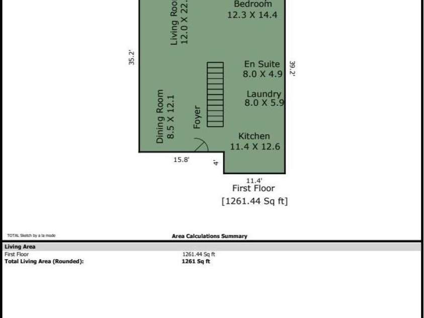 6 Calico Lane, Etowah, NC 28729.  MLS# CAR4215890, YatesRealty ID 5465. Floor Plan (First Floor)