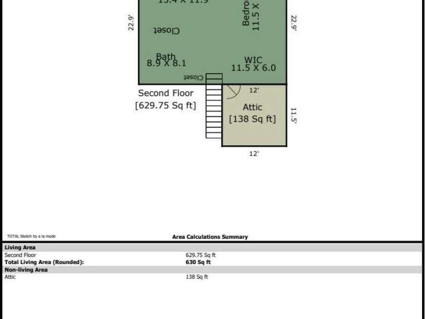 6 Calico Lane, Etowah, NC 28729.  MLS# CAR4215890, YatesRealty ID 5465. Floor Plan (Second Floor)