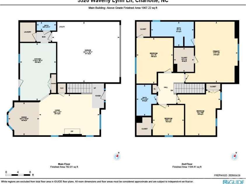 5520 Waverly Lynn Lane, Charlotte, NC 28269.  MLS# CAR4424437, YatesRealty ID 54656. 