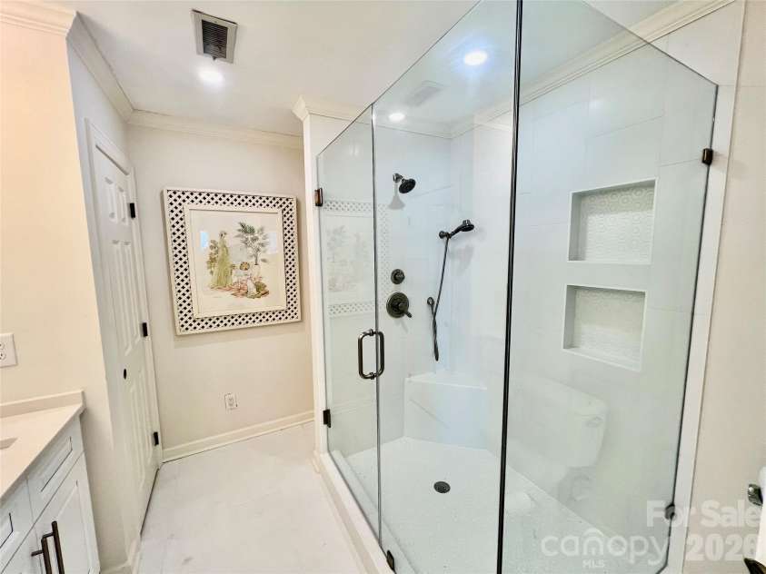 4585 Ina Lane, Sherrills Ford, NC 28673.  MLS# CAR4430744, YatesRealty ID 54665. Primary bath shower