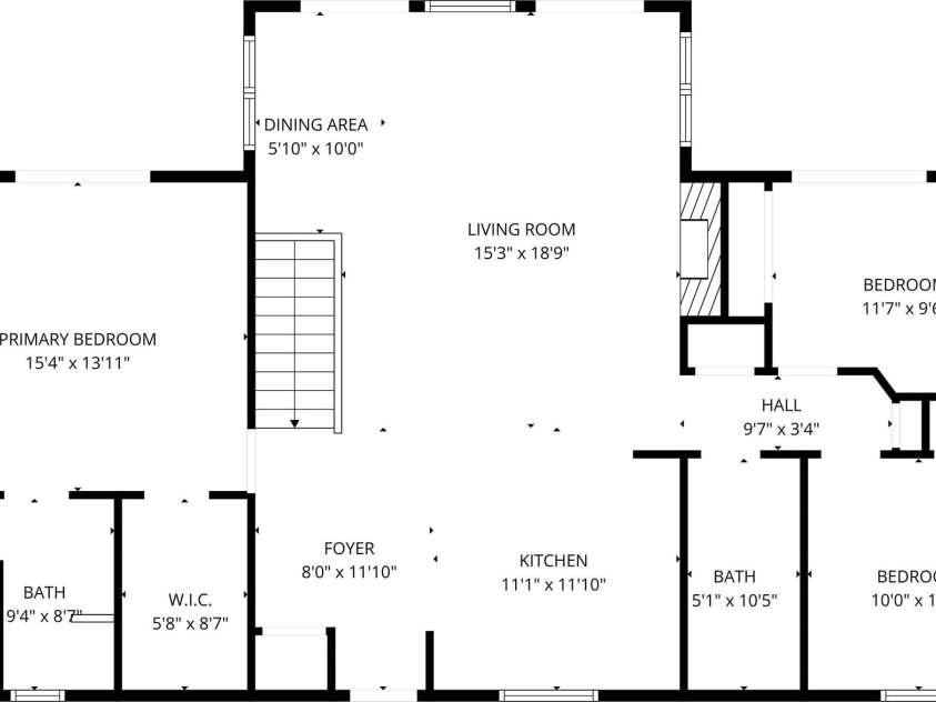 335 Mt. Mitchell Drive, Burnsville, NC 28714.  MLS# CAR4431209, YatesRealty ID 54734. Main Level Floor Plan