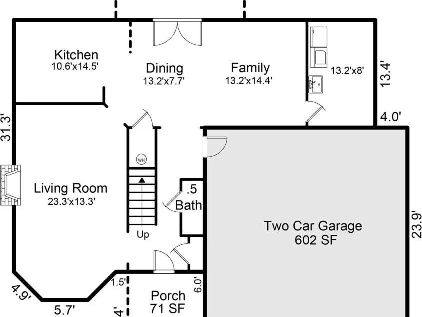 73 Rose Of Sharon Way, Candler, NC 28715.  MLS# CAR4417283, YatesRealty ID 54754. Main Level Floor Plan
