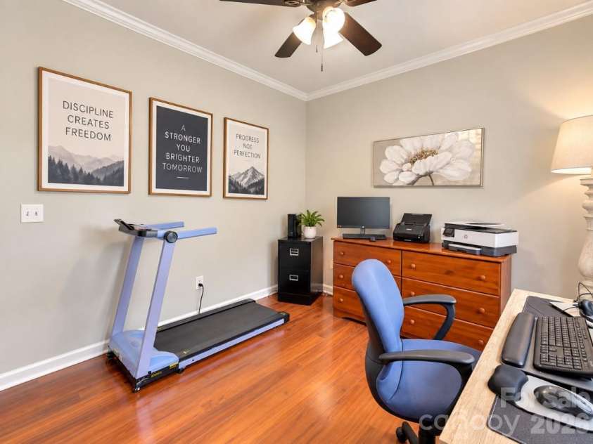 60 Golden Lane, Leicester, NC 28748.  MLS# CAR4429246, YatesRealty ID 54773. Office/BR 2 VE with artwork