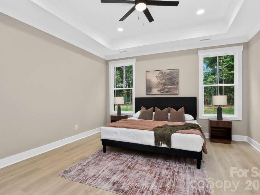 3655 Marshall Road, Rock Hill, SC 29730.  MLS# CAR4430371, YatesRealty ID 54776. Primary Bedroom featuring a Trey Ceiling and over-sized ceiling fan!