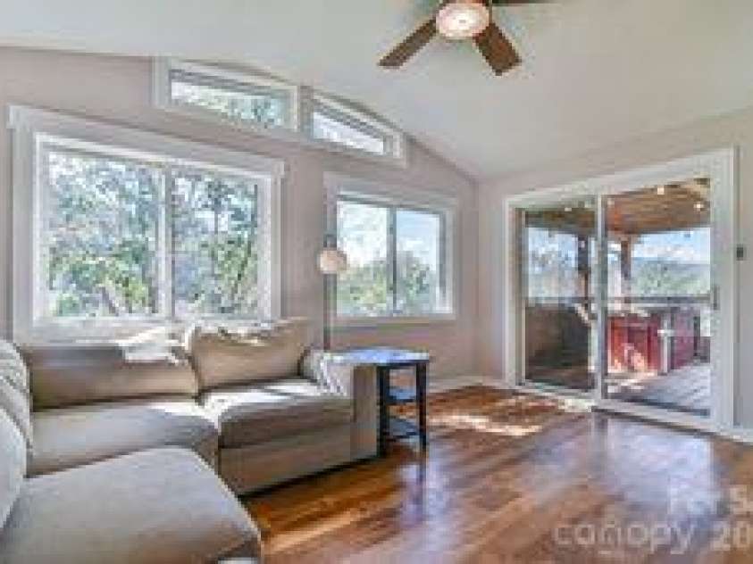 456 Morgan Branch Road, Marshall, NC 28753.  MLS# CAR4431292, YatesRealty ID 54823. Living room with views