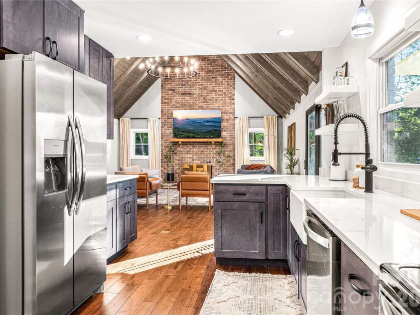 840 Jenkins Valley Road, Alexander, NC 28701.  MLS# CAR4370016, YatesRealty ID 54834. Main Level - Kitchen and Dining