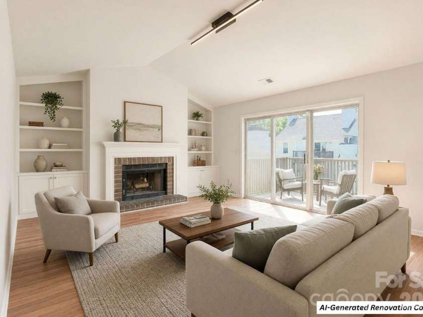 766 Marsh Road, Charlotte, NC 28209.  MLS# CAR4408658, YatesRealty ID 54919. Living Room (AI-Generated Concept)