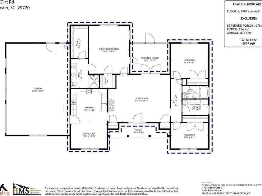 1566 Dirt Road, Lancaster, SC 29720.  MLS# CAR4422349, YatesRealty ID 55033. 