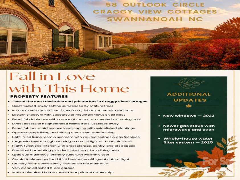 58 Outlook Circle, Swannanoa, NC 28778.  MLS# CAR4428853, YatesRealty ID 55143. 