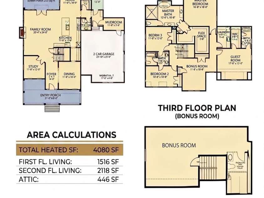 14242 Rocky River Road, Davidson, NC 28036.  MLS# CAR4423400, YatesRealty ID 55155. 3-Level Floorplan