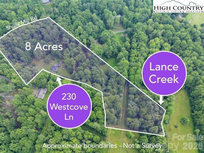 230 West Cove Lane, Boone, NC 28607.  MLS# CAR4432382, YatesRealty ID 55237. 