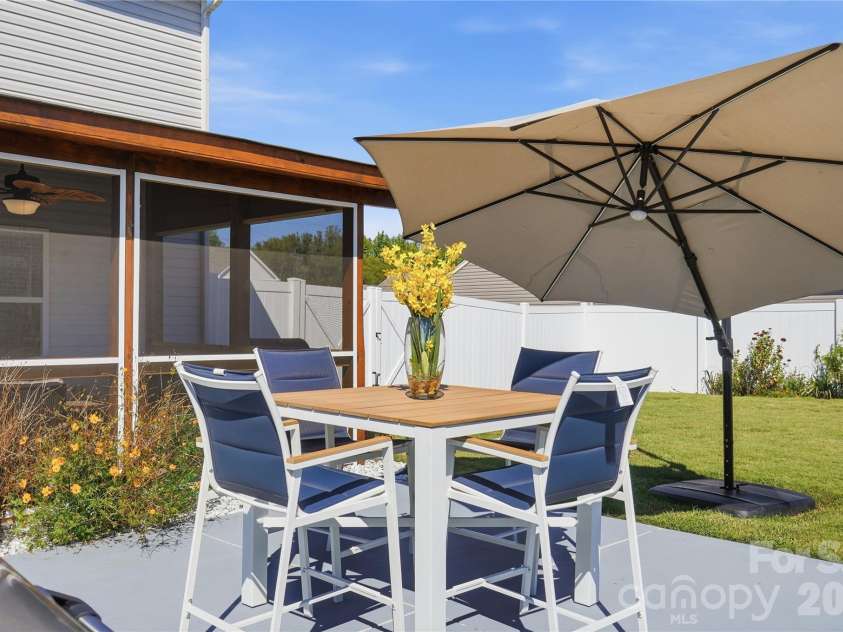 206 Amberly Circle, Pageland, SC 29728.  MLS# CAR4430189, YatesRealty ID 55384. Backyard patio with outdoor dining space