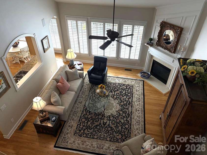 11437 Corliss Avenue, Charlotte, NC 28277.  MLS# CAR4429064, YatesRealty ID 55399. Great Room view from loft