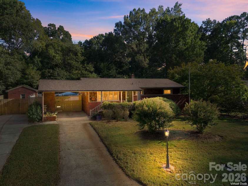 123 Hillside Avenue, Concord, NC 28025.  MLS# CAR4432576, YatesRealty ID 55421. Front of Home, Twilight edit