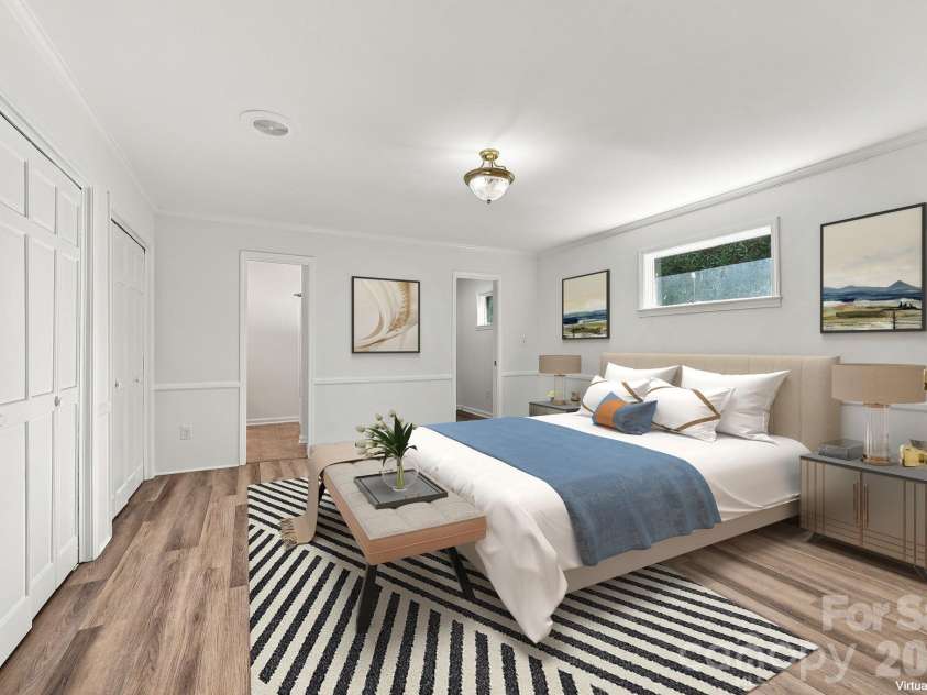 123 Hillside Avenue, Concord, NC 28025.  MLS# CAR4432576, YatesRealty ID 55421. Primary Bedroom Virtually Staged
