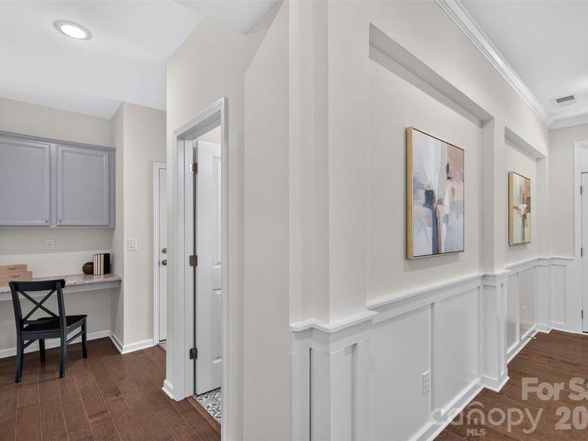 4638 Monument Valley Drive, Indian Land, SC 29707.  MLS# CAR4430010, YatesRealty ID 55436. First floor office nook/drop zone and first floor bathroom access.