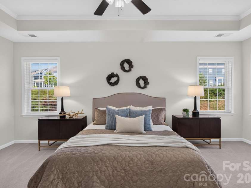 4638 Monument Valley Drive, Indian Land, SC 29707.  MLS# CAR4430010, YatesRealty ID 55436. Primary bedroom suite with tray ceiling.