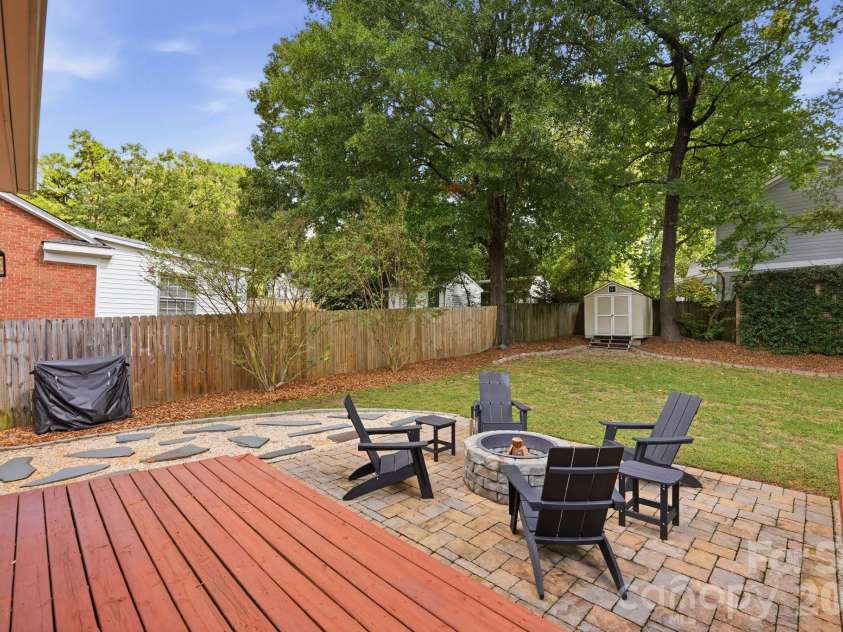 3745 Severn Avenue, Charlotte, NC 28210.  MLS# CAR4431290, YatesRealty ID 55453. Deck/Fire Pit Area