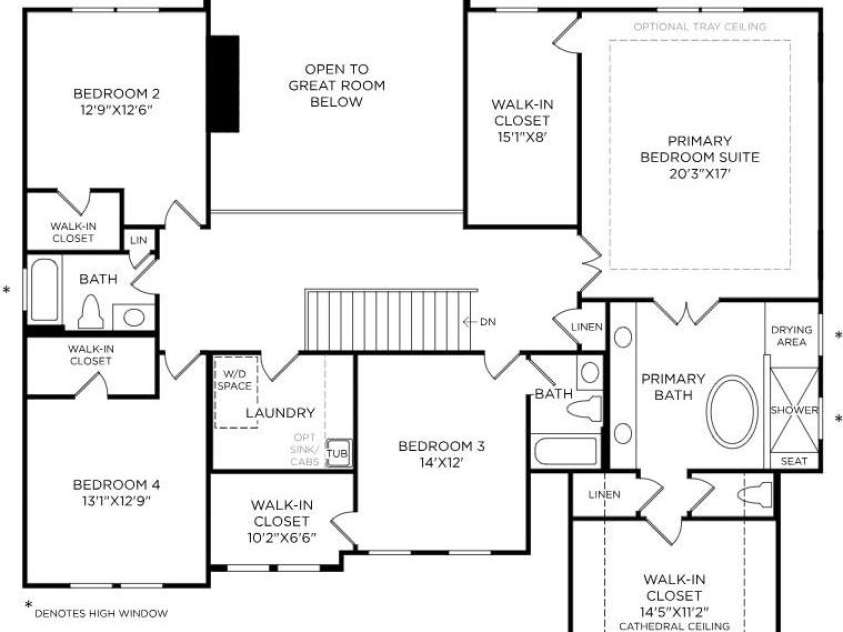 1006 Sophie Lane, Waxhaw, NC 28173.  MLS# CAR4432635, YatesRealty ID 55550. Upper level home layout