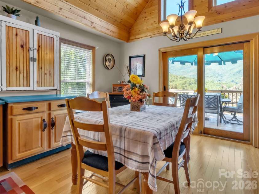 206 Sams Trail, Waynesville, NC 28786.  MLS# CAR4433077, YatesRealty ID 55642. Dining area