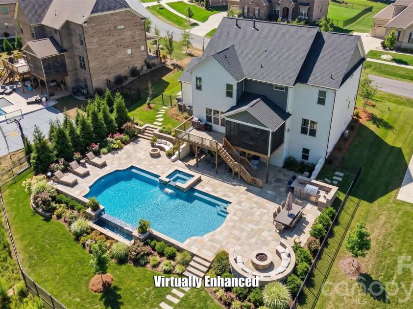 1216 Glade Arch Lane, Huntersville, NC 28078.  MLS# CAR4429661, YatesRealty ID 55720. Neighbors are having fun at their pool. Why not create your oasis. Virtual Rendering!