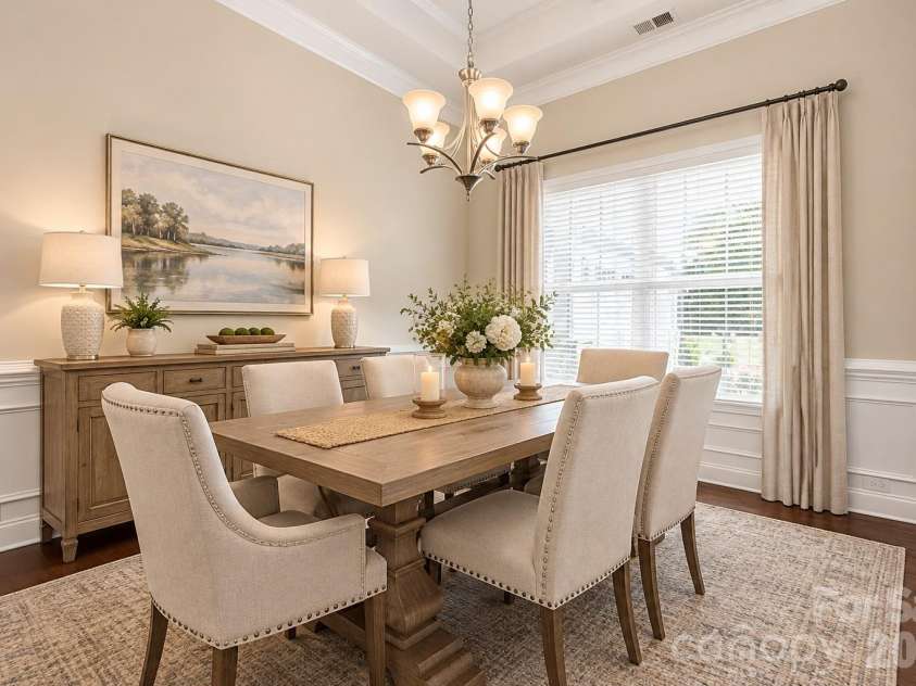9106 Longvale Lane, Charlotte, NC 28214.  MLS# CAR4432949, YatesRealty ID 55876. Virtually staged formal dining room