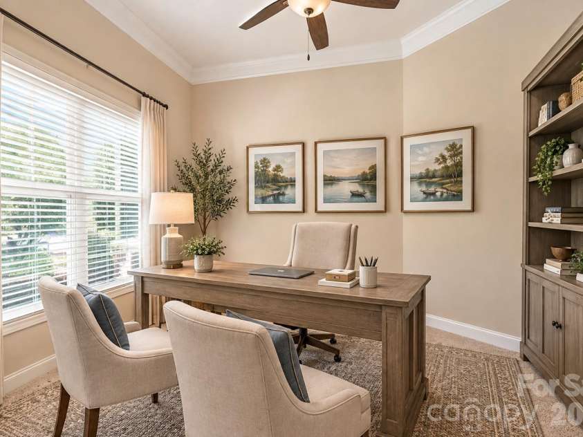 9106 Longvale Lane, Charlotte, NC 28214.  MLS# CAR4432949, YatesRealty ID 55876. Virtually staged home office