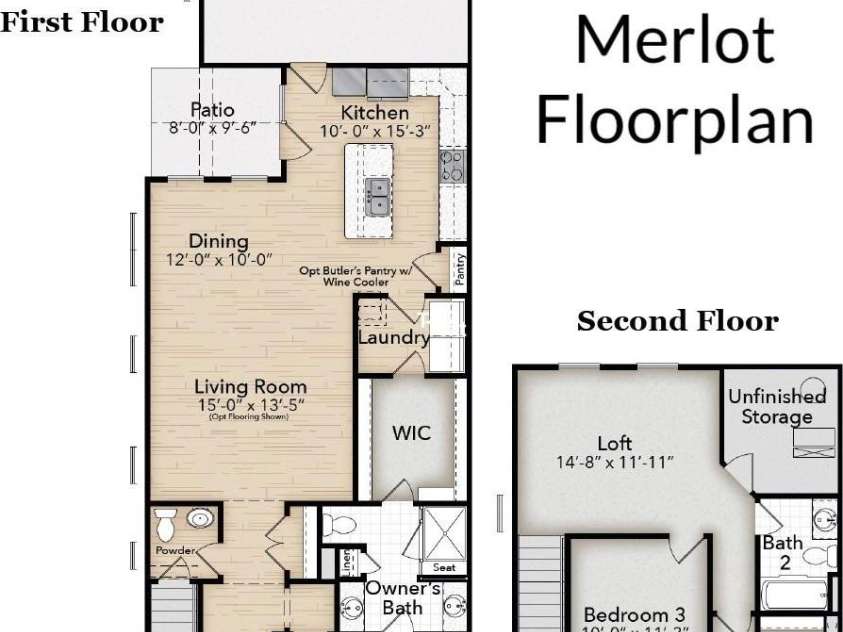 10233 Rainier Trail Drive, Huntersville, NC 28078.  MLS# CAR4399099, YatesRealty ID 55887. Merlot Floorplan