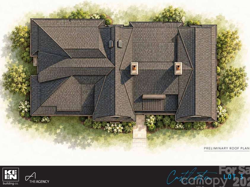 4420 Castleton Road, Charlotte, NC 28211.  MLS# CAR4433009, YatesRealty ID 55924. Artist rendering - preliminary roof plan and site view
