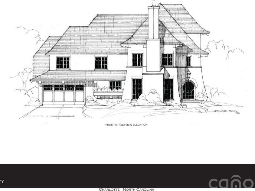 4424 Castleton Road, Charlotte, NC 28211.  MLS# CAR4433005, YatesRealty ID 55925. Front streetview elevation - Christopher Phelps preliminary drawing