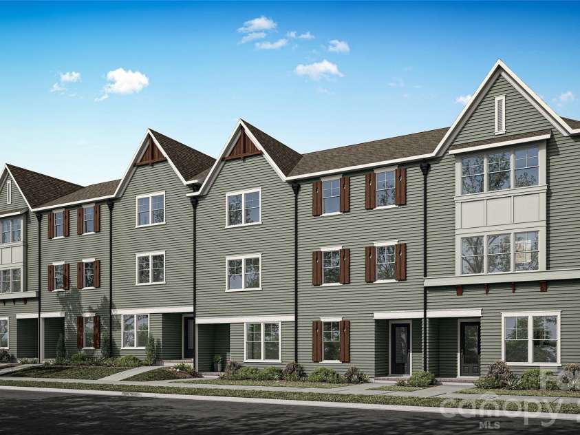 9075 Maybry Park Street, Charlotte, NC 28212.  MLS# CAR4433527, YatesRealty ID 56092. Front Building Elevation - Subject Property: right corner unit