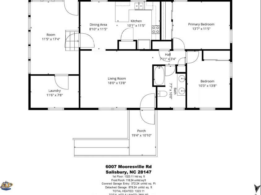 6007 Mooresville Road, Salisbury, NC 28147.  MLS# CAR4433211, YatesRealty ID 56096. 