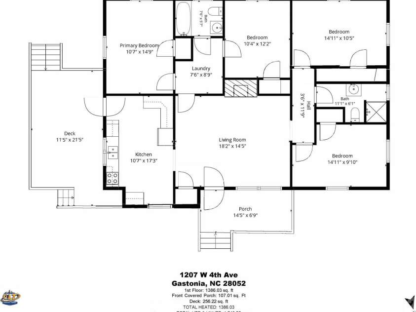 1207 4th Avenue, Gastonia, NC 28052.  MLS# CAR4433154, YatesRealty ID 56103. 