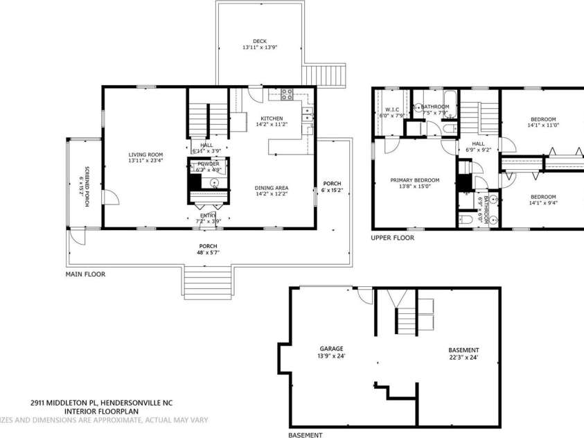 2911 Middleton Place, Hendersonville, NC 28791.  MLS# CAR4433070, YatesRealty ID 56111. Floor Plan