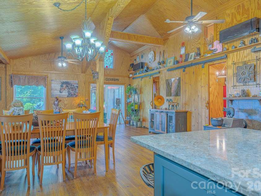 54 Winning Way, Old Fort, NC 28762.  MLS# CAR4433499, YatesRealty ID 56132. Plenty of dining and kitchen bar seating.