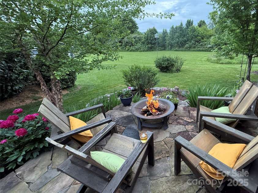 32 Bungalow Way, Brevard, NC 28712.  MLS# CAR4330127, YatesRealty ID 5624. Lovely view from firepit area. 