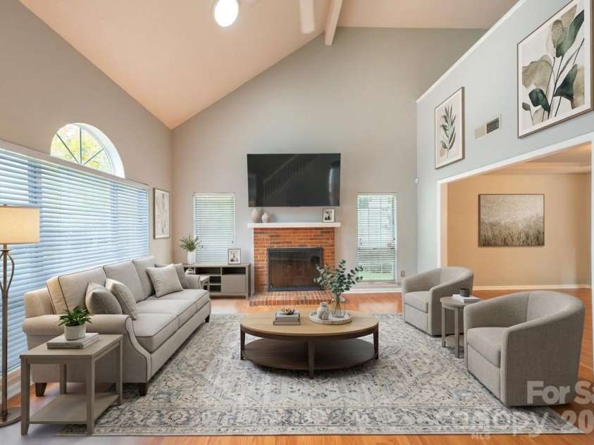 13836 Poppleton Court, Charlotte, NC 28273.  MLS# CAR4433885, YatesRealty ID 56253. Virtually Staged Living Area