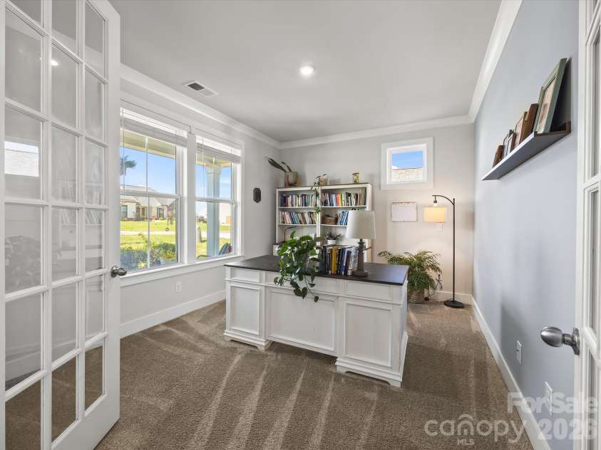 1305 Coppergate Drive, Salisbury, NC 28147.  MLS# CAR4428820, YatesRealty ID 56314. Office of flex room with french doors off front entry