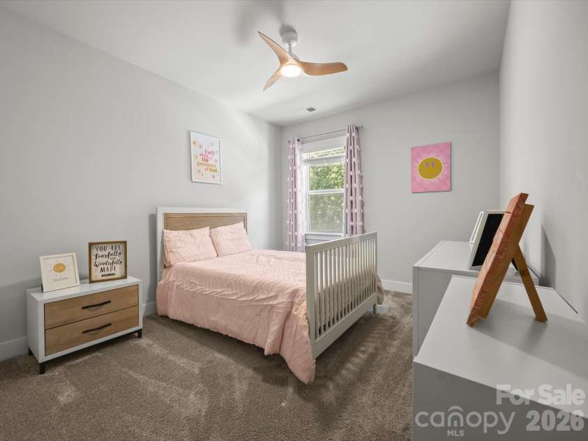 1305 Coppergate Drive, Salisbury, NC 28147.  MLS# CAR4428820, YatesRealty ID 56314. Second bedroom with walk in closet on upper level