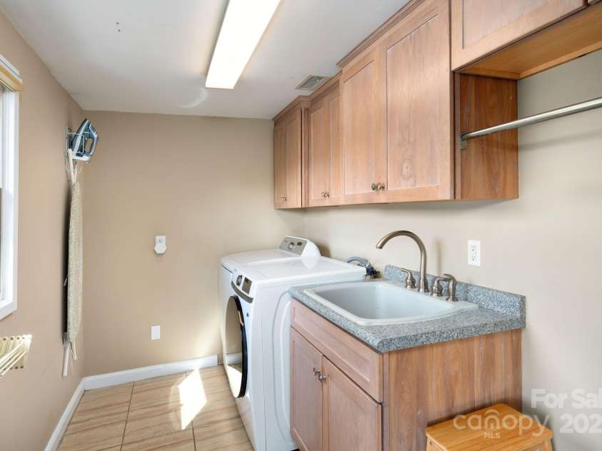 8 Kensington Road, Asheville, NC 28804.  MLS# CAR4305801, YatesRealty ID 5637. Laundry Room Includes Utility Sink and Hanging Rack