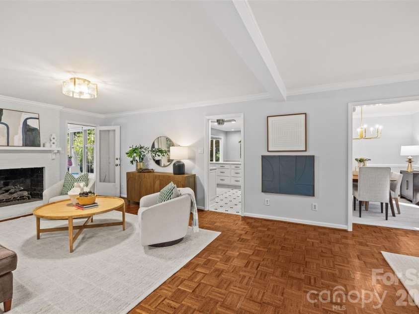 5132 Camilla Drive, Charlotte, NC 28226.  MLS# CAR4432368, YatesRealty ID 56620. Wonderful brick fireplace