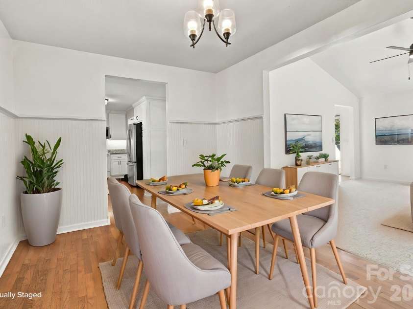 1270 Berra Place, Hickory, NC 28602.  MLS# CAR4433437, YatesRealty ID 56636. Dining room virtually staged