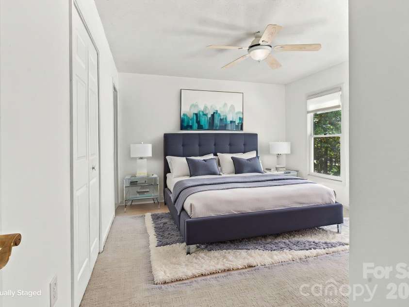 1270 Berra Place, Hickory, NC 28602.  MLS# CAR4433437, YatesRealty ID 56636. Lower level primary bedroom virtually staged