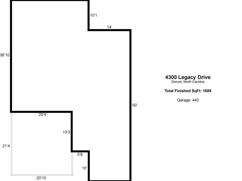 4300 Legacy Drive, Denver, NC 28037.  MLS# CAR4432619, YatesRealty ID 56669. 